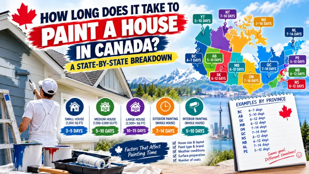 How long does it take to paint a house in Canada? Provincial timelines and painting guide
